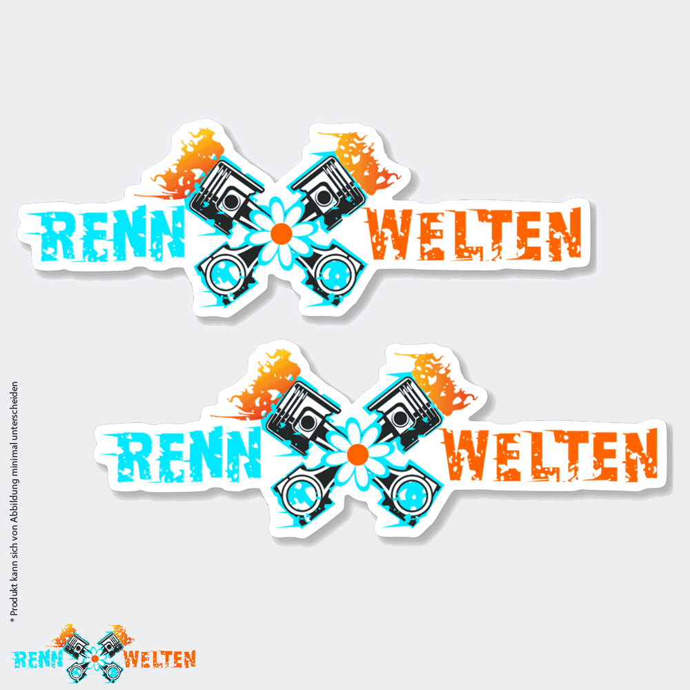 sticker für fahrradhelme Helm-Sticker 2er-Set bunt/weiss 12 * 4 cm – RennWelten Shop
