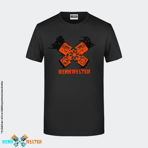RennWelten T-Shirt 2 - Logo black+orange - RW Edition V0Y20