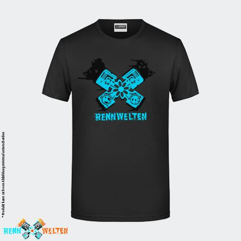 RennWelten T-Shirt 2 - Logo schwarz+petrol - RW Edition V0Y20