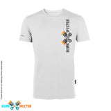 RennWelten T-Shirt – Logo grau/bunt gedreht