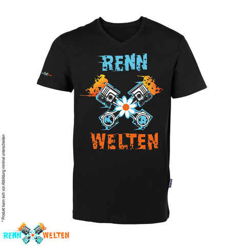 RennWelten V-neck T-shirt - bold logo